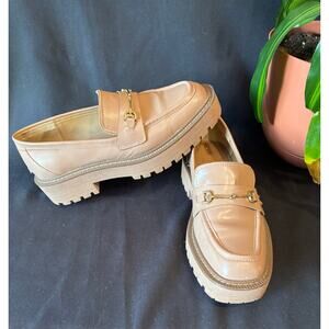 Women's Sam Edelman Laurs Lug Sole Loafers Platform Slip On Shoes Maple Sugar, 8